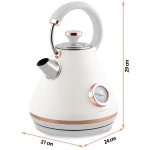 Czajnik elektryczny z termometrem 1,7L BD-701 biały