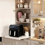 Frytkownica beztłuszczowa Air fryer frytownica XXL 8l dwukomorowa Berdsen BD-653 czarno-srebrna