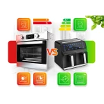 Frytkownica beztłuszczowa Air fryer frytownica XXL 8l dwukomorowa Berdsen BD-653 czarno-srebrna