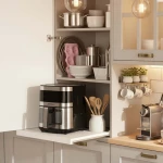 Frytkownica beztłuszczowa Air fryer duża frytownica 9,1l Berdsen 1700 W BD-656 srebrna