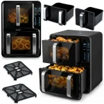 Frytkownica beztłuszczowa dwukomorowa pionowa 12 l Air fryer frytownica Berdsen 2800W BD-664 