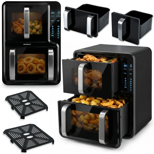 Frytkownica beztłuszczowa dwukomorowa pionowa 12 l Air fryer frytownica Berdsen 2800W BD-664 