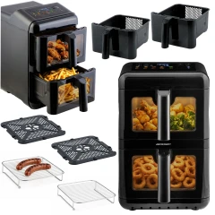 Frytkownica beztłuszczowa dwukomorowa pionowa 11.6 l Air fryer frytownica Berdsen 3000W BD-663