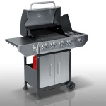 Grill gazowy ogrodowy żeliwny ruszt z pokrywą 4+1 palniki Berdsen BD-896