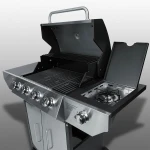 Grill gazowy ogrodowy żeliwny ruszt z pokrywą 4+1 palniki Berdsen BD-896