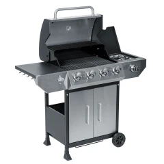 Grill gazowy ogrodowy żeliwny ruszt z pokrywą 4+1 palniki Berdsen BD-896