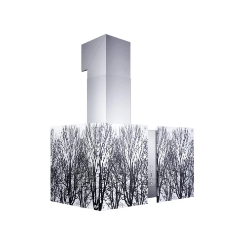 Okap kuchenny kominowy 68 cm Berdsen BN-ART INOX + szkło