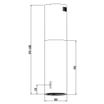 Okap kuchenny wyspowy 35cm Berdsen czarny BT-221