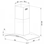 Okap kuchenny wyspowy 90 cm Berdsen BT-224