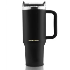 Termos próżniowy kubek ze słomką 1180 ml Berdsen czarny