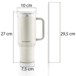Termos próżniowy kubek ze słomką 1180 ml Berdsen kremowy