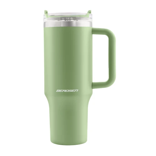 Termos próżniowy kubek ze słomką 1180 ml Berdsen zielony